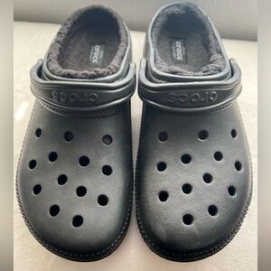 CROCS Black Fur Lined Clog Slippers Men’s 12